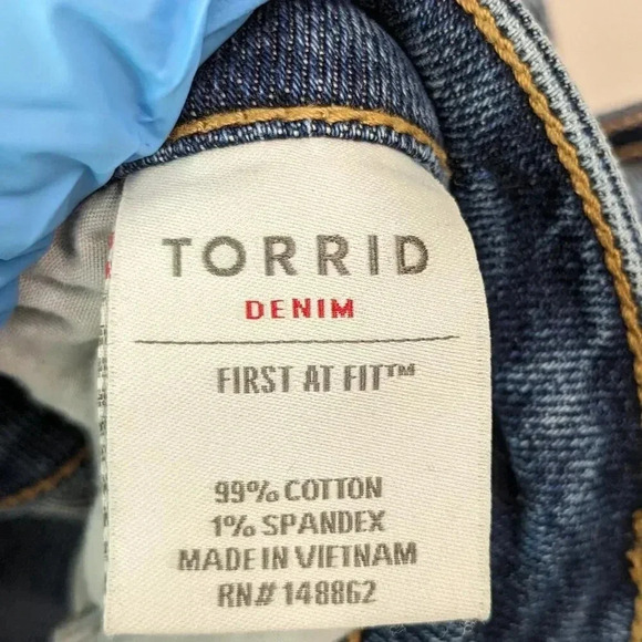 Torrid Denim Womens Plus Size 22T Blue Distressed Mid-rise Skinny Jeans - Picture 10 of 14
